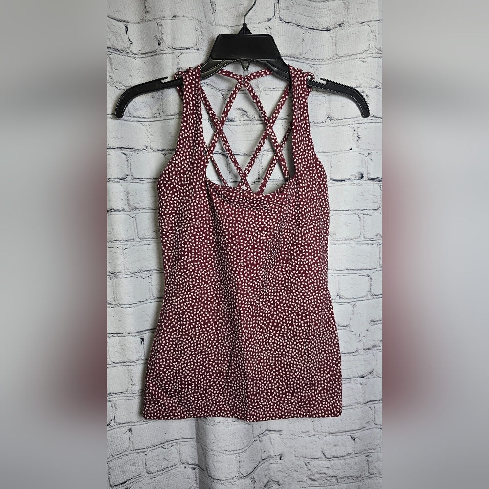 Buff Bunny Burgundy Polka Dot Tank Top Size Small